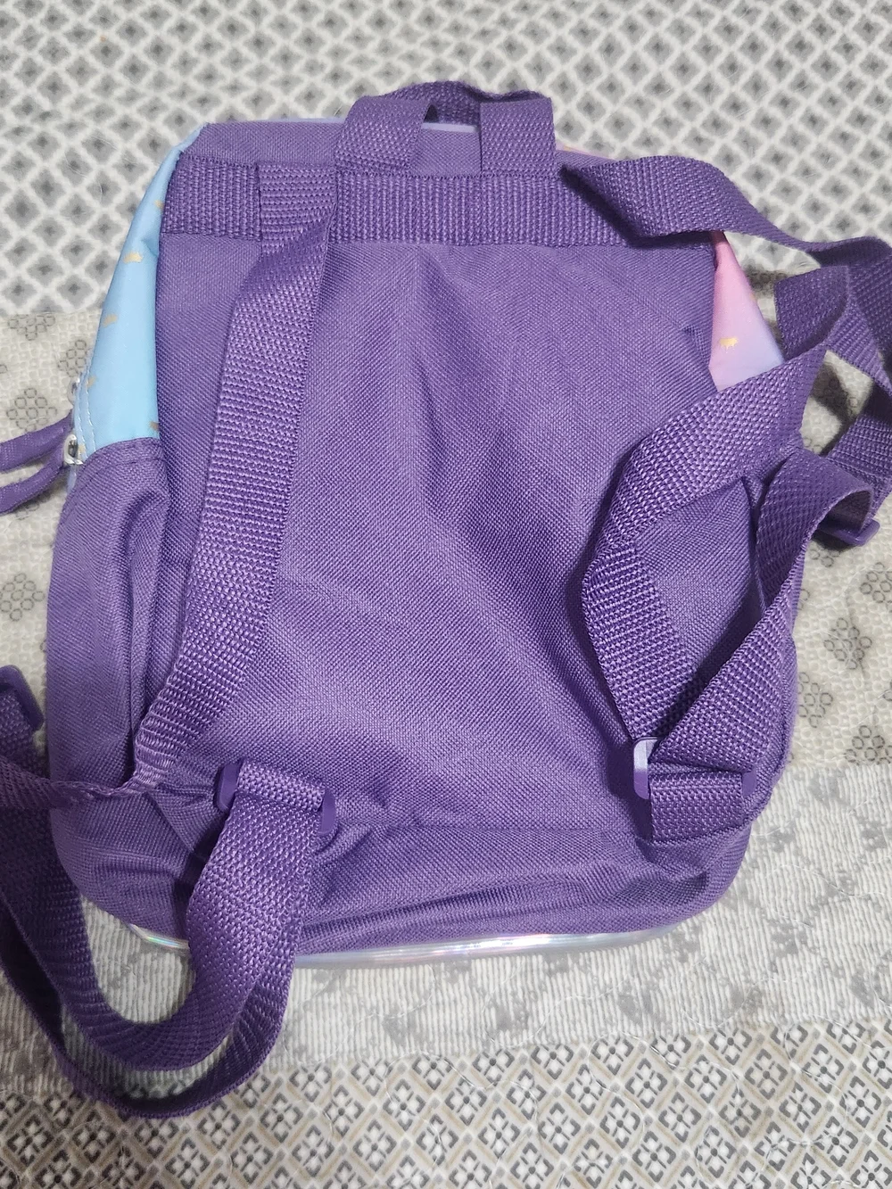 Disney Princess Holographic Heart Kids Backpack - Purple/Blue mini